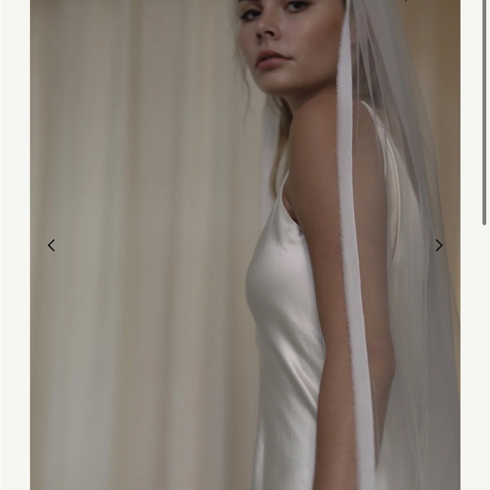 A.B Ellie Cathedral (110”) Veil with soft frayed draping silk with gold comb
